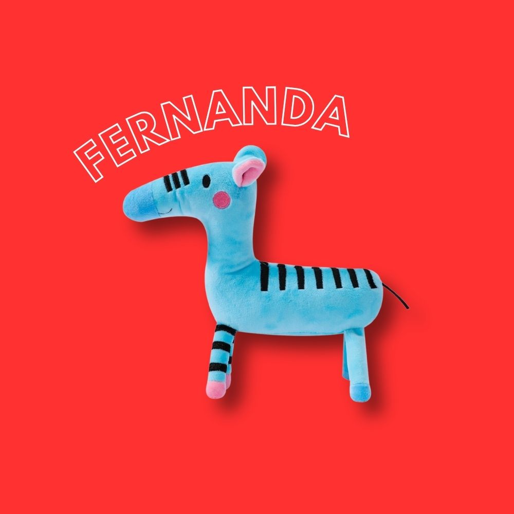 Gioco per cani in peluche Fernanda la Zebra by Jampy – JAMPY, image size:1000x1000
