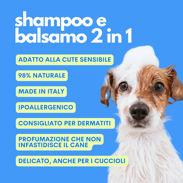 Shampoo ipoallergenico per cani cuccioli e adulti senza profumi sintetici Jampy The Number One