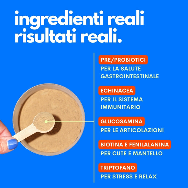 Polvere multivitaminica vegetale per cani senza carne né allergeni Jampy