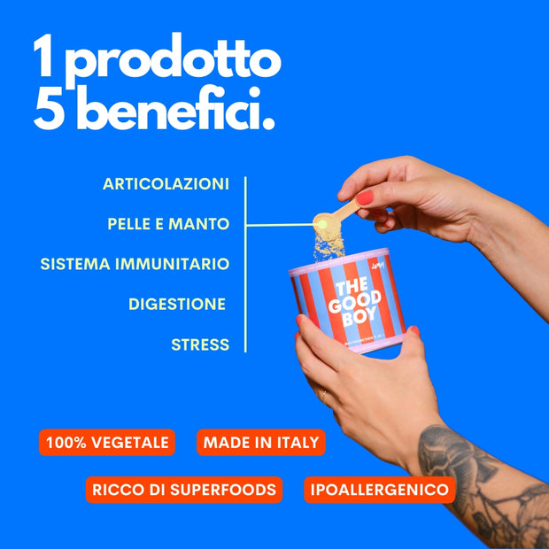 Integratore per cani per pelo lucido, energia e difese immunitarie The Good Boy Jampy